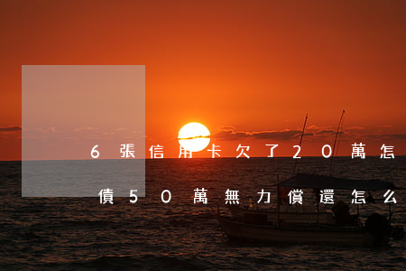 6張信用卡欠了20萬怎么還清-信用卡負債50萬無力償還怎么辦