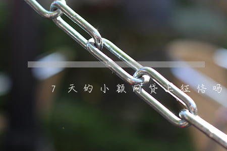 7天的小额网贷上征信吗(有没有七天的网贷)