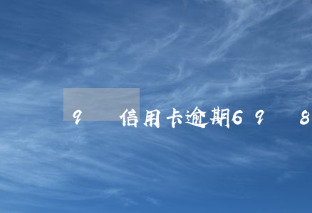9張信用卡逾期69萬(8張信用卡全部逾期)