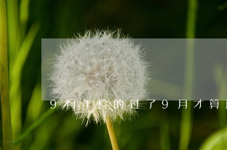9月年检的过了9月才算逾期吗-