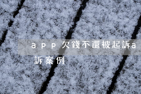 app欠錢不還被起訴(app貸款逾期被起訴案例)