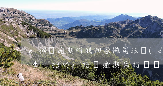 e招貸逾期叫我回家做司法調(diào)查-招行e招貸逾期后打電話說要移交法務(wù)部