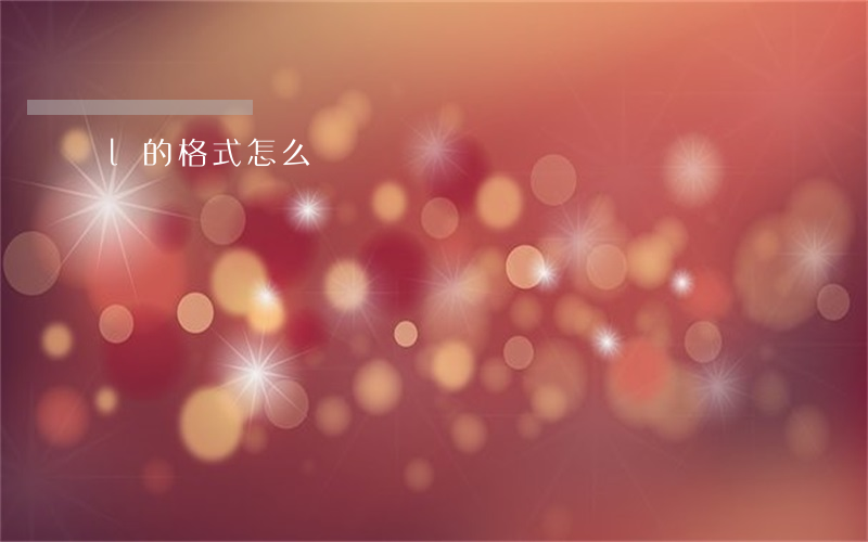 l的格式怎么寫