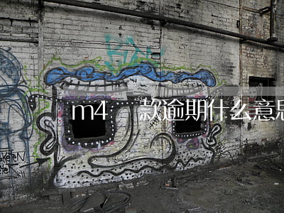 m4貸款逾期什么意思