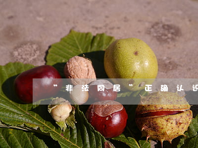 “非法同居”正确认识是怎样的