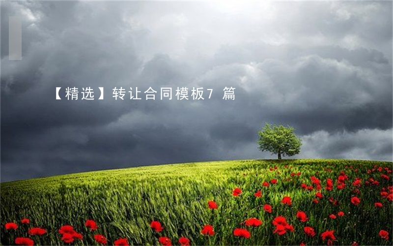 【精选】转让合同模板7篇
