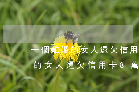 一個離婚的女人還欠信用卡8萬-一個離婚的女人還欠信用卡8萬正常嗎
