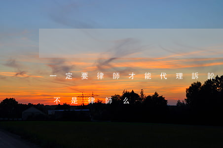一定要律師才能代理訴訟嗎(起訴代理人可以不是律師么)