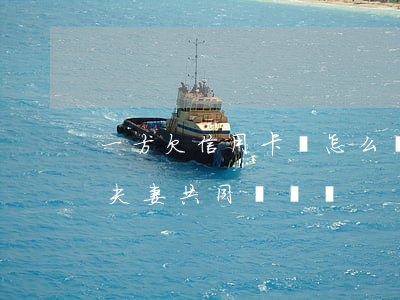 一方欠信用卡錢怎么辦(一方欠信用卡錢,需要夫妻共同償還嗎)