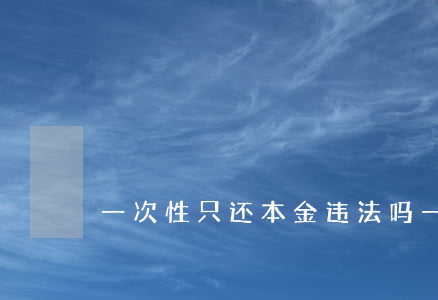 一次性只还本金违法吗（一次性只还本金）