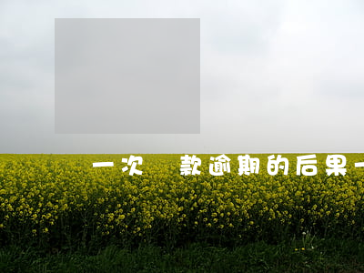 一次貸款逾期的后果(一次貸款逾期的后果)