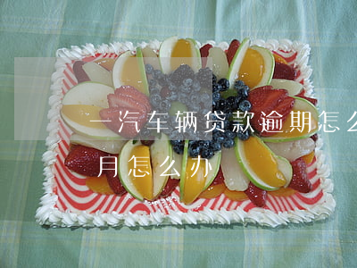 一汽车辆贷款逾期怎么办(汽车车贷逾期一个月怎么办)
