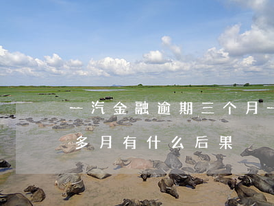 一汽金融逾期三个月(一汽金融车贷逾期两个多月有什么后果)