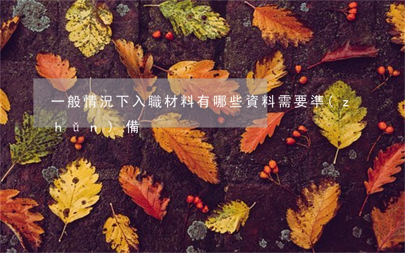 一般情況下入職材料有哪些資料需要準(zhǔn)備