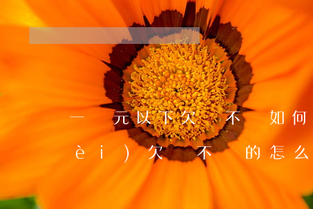 一萬元以下欠錢不還如何起訴，一萬以內(nèi)欠錢不還的怎么起訴