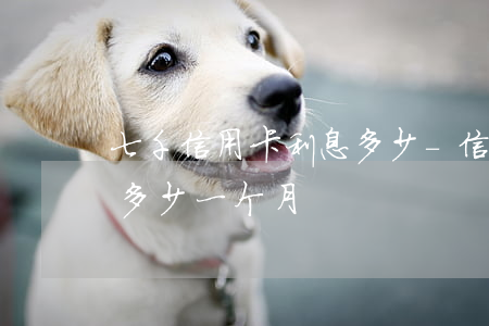 七千信用卡利息多少-信用卡7000利息多少一个月