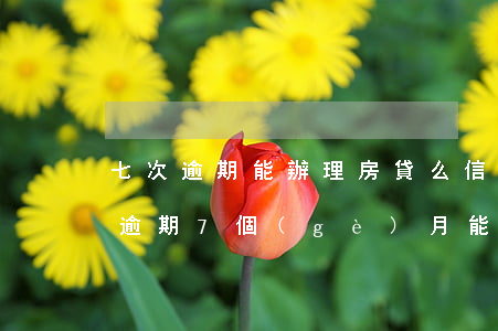 七次逾期能辦理房貸么（信用卡連續(xù)逾期7個(gè)月能辦房貸嗎）