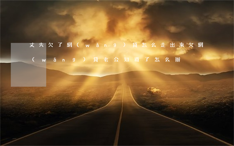 丈夫欠了網(wǎng)貸怎么走出來(欠網(wǎng)貸老公知道了怎么辦)