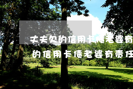 丈夫欠的信用卡债老婆有责任还吗-丈夫欠的信用卡债老婆有责任还吗怎么办