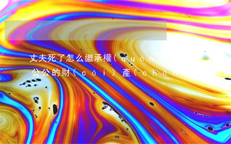 丈夫死了怎么繼承權(quán)(丈夫死了公公的財(cái)產(chǎn)有沒有繼承權(quán))