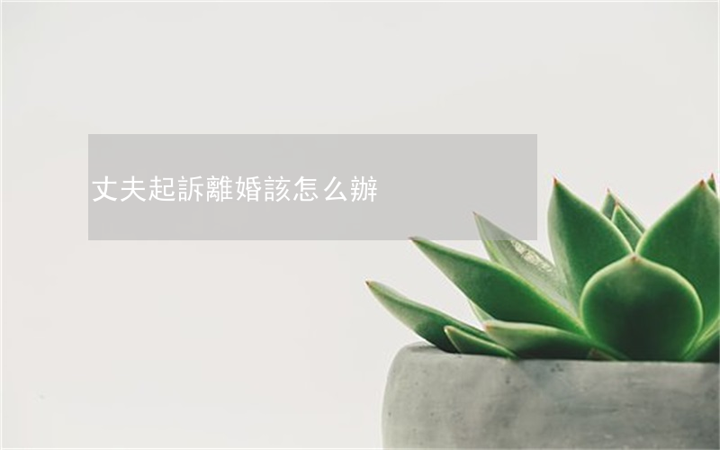 丈夫起訴離婚該怎么辦