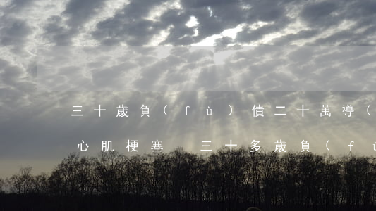 三十歲負(fù)債二十萬導(dǎo)致心肌梗塞-三十多歲負(fù)債20萬