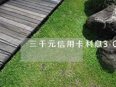 三千元信用卡利息 3000元信用卡