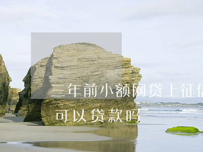 三年前小额网贷上征信吗(三年前征信有问题可以贷款吗)