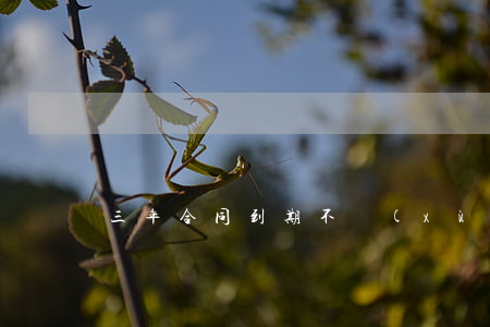 三年合同到期不續(xù)簽