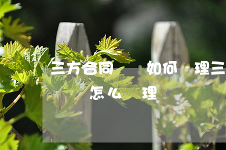 三方合同糾紛如何處理(三方協(xié)議糾紛怎么處理)