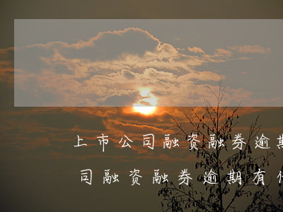 上市公司融资融券逾期有什么影响-上市公司融资融券逾期有什么影响吗