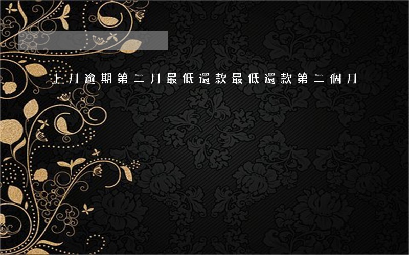 上月逾期第二月最低還款(最低還款第二個月)
