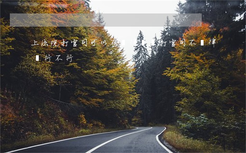 上法院打官司可以不請律師嗎(打官司不請律師行不行)