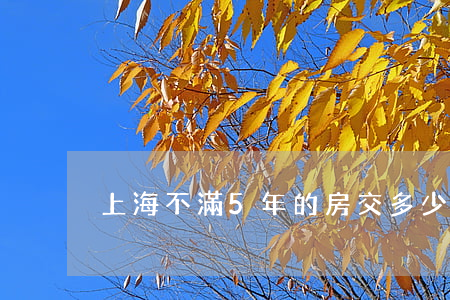 上海不滿5年的房交多少稅