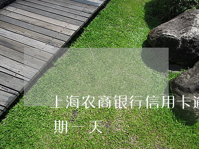 上海农商银行信用卡逾期一天(农行信用卡 逾期一天)
