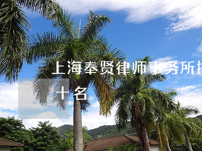 上海奉贤律师事务所排名(上海律师事务所前十名)