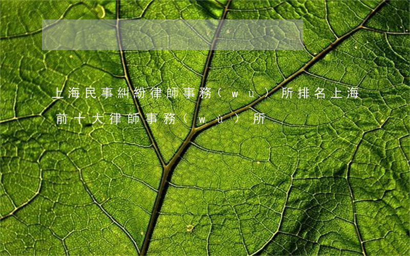 上海民事糾紛律師事務(wù)所排名(上海前十大律師事務(wù)所)