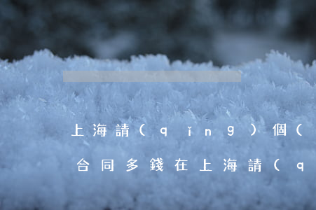 上海請(qǐng)個(gè)律師看加盟合同多錢(在上海請(qǐng)一個(gè)律師多少錢)