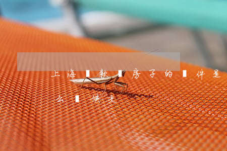 上海貸款買房子的條件是什么（買房子稅費什么時候交）