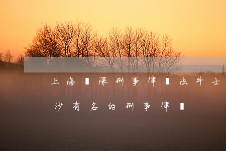 上海資深刑事律師法斗士(長(zhǎng)沙有名的刑事律師)