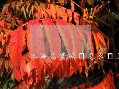 上海高震律師怎么樣(上海比較好律師)