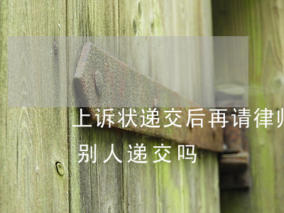 上诉状递交后再请律师可以吗(上诉状可以让别人递交吗)