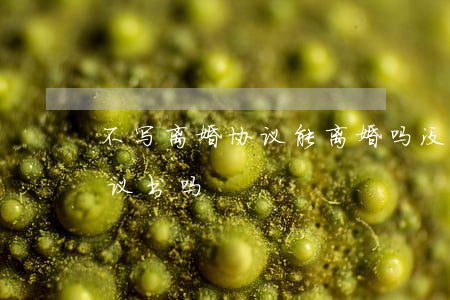 不写离婚协议能离婚吗(没离婚可以写离婚协议书吗)