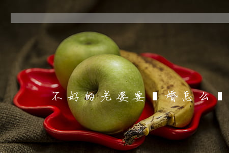 不好的老婆要離婚怎么辦