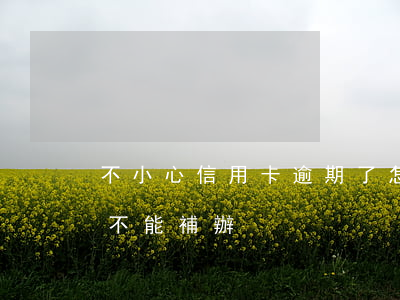 不小心信用卡逾期了怎么恢復（信用卡逾期能不能補辦）