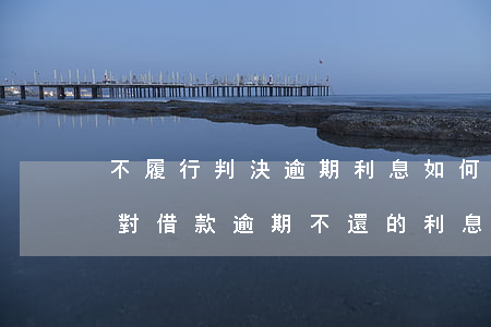 不履行判決逾期利息如何計(jì)算（法院對借款逾期不還的利息計(jì)算）