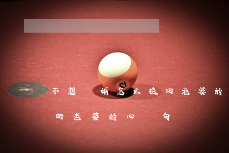 不想離婚怎么挽回老婆的心(不想離婚怎么挽回老婆的心語句)