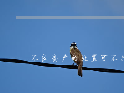 不良资产的处置，可不只是催收！