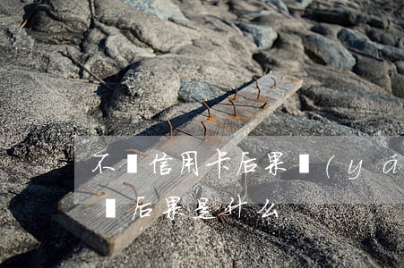 不還信用卡后果嚴(yán)重嗎(信用卡不還后果是什么)