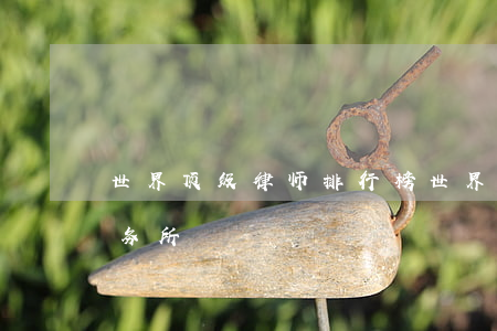 世界顶级律师排行榜(世界排名第一的律师事务所)